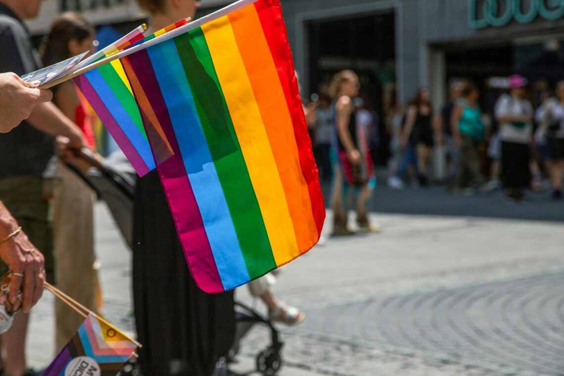 vibrant pride parade with lgbtq flags in bavaria